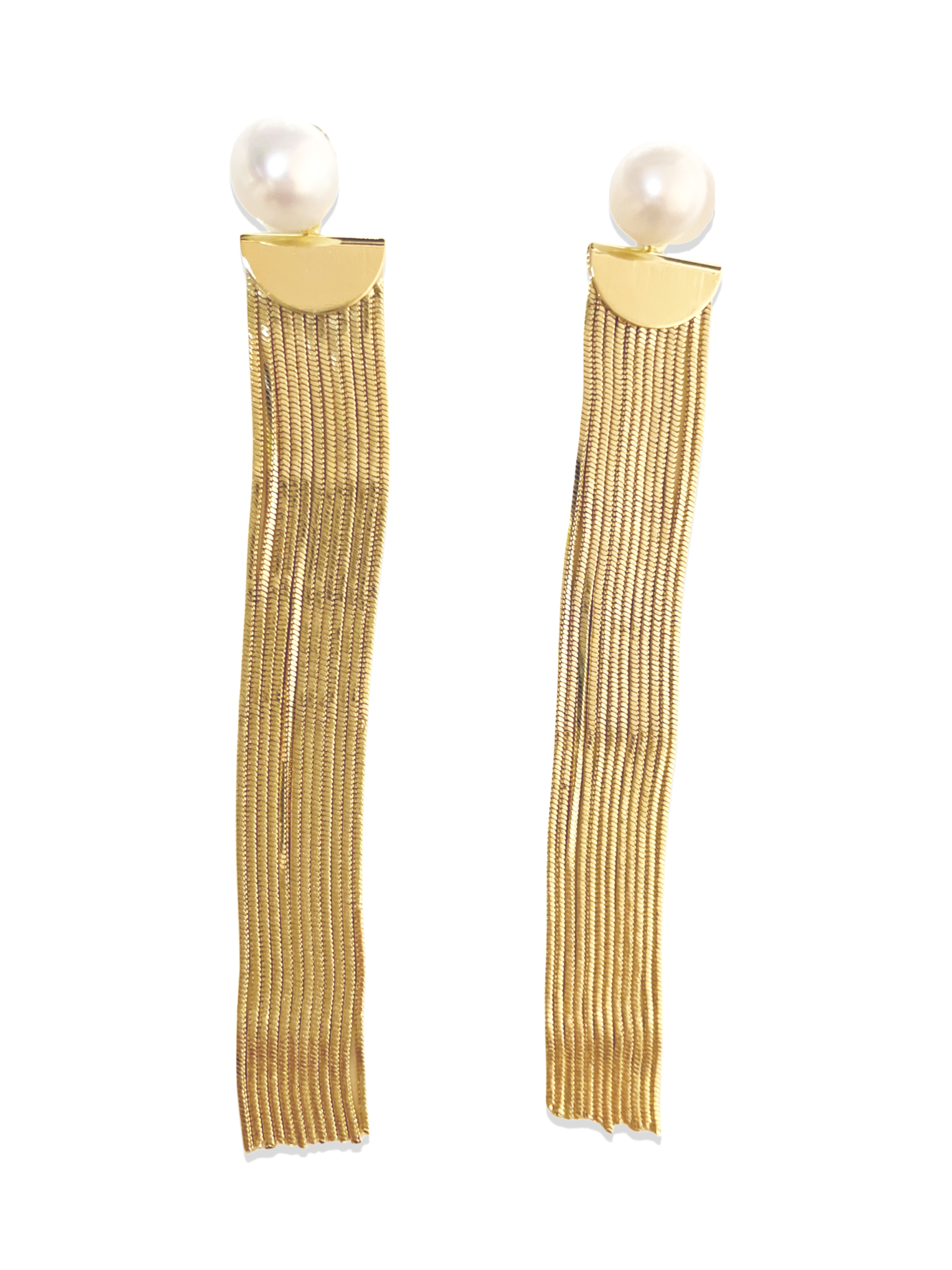 Fresh Water Pearl Dangles With Tassel – Gold