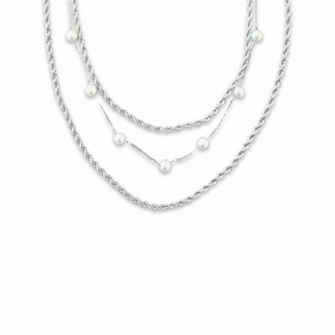 Urban Vanity Layered Silver Necklace
