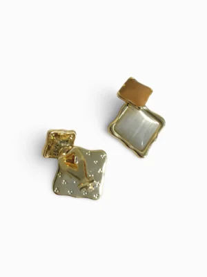 Stacked Square Street Style Clip-On Earrings