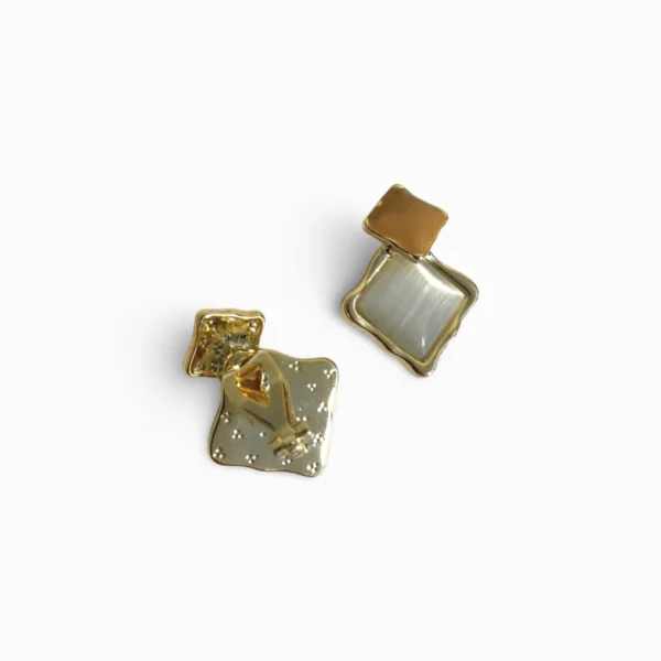 Stacked Square Street Style Clip-On Earrings