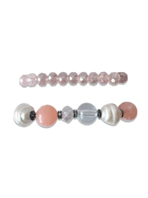 Summer Dopamine Multilayered Bracelet Set – Pink And Pearls