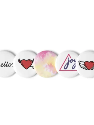 Cool Girls’ Set Of Pin Buttons-1.25