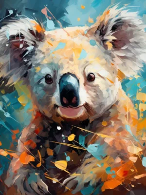 Koala Oil Painting Printed Bandana