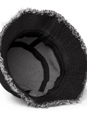 Wild Distressed Black Denim Bucket Hats