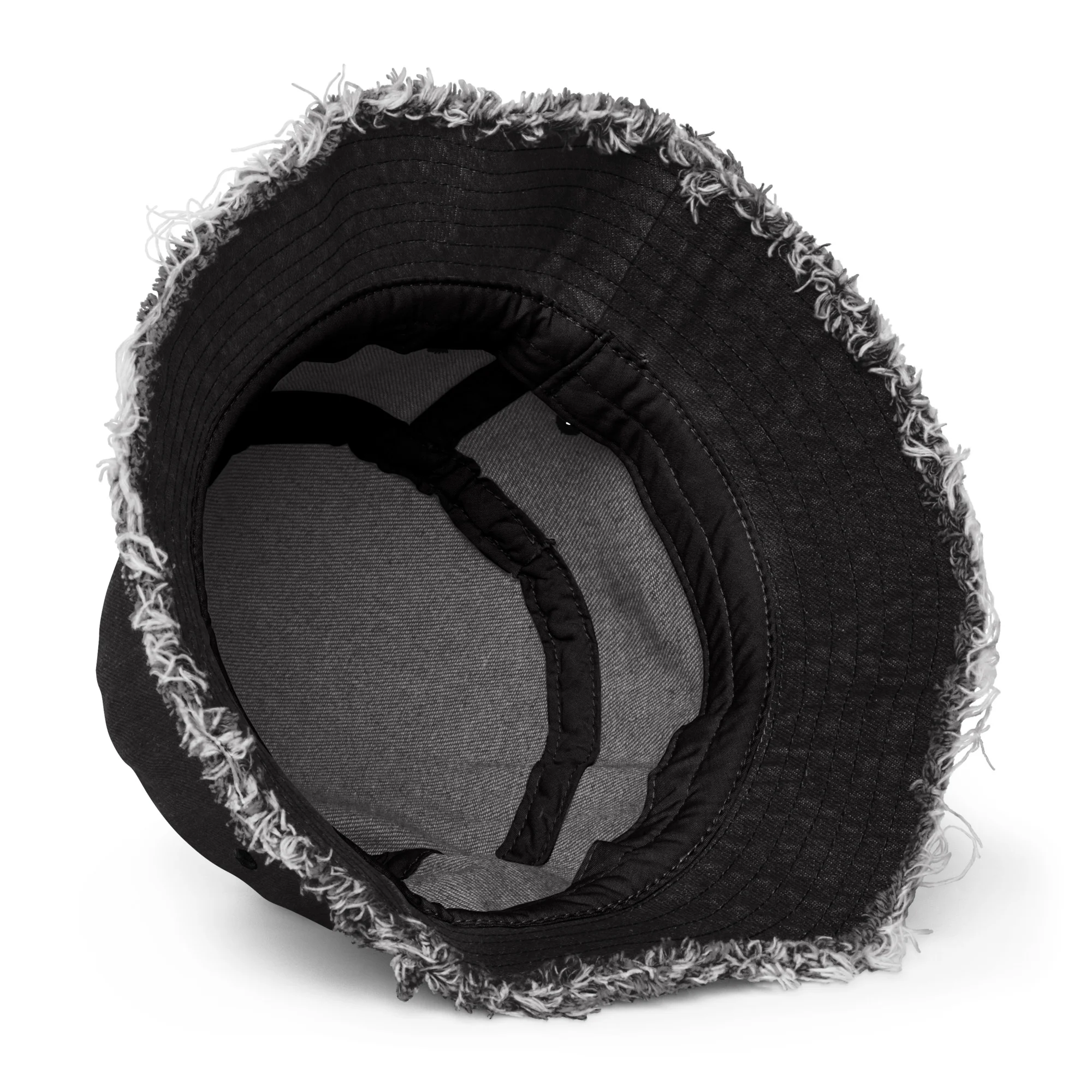 Wild Distressed Black Denim Bucket Hats