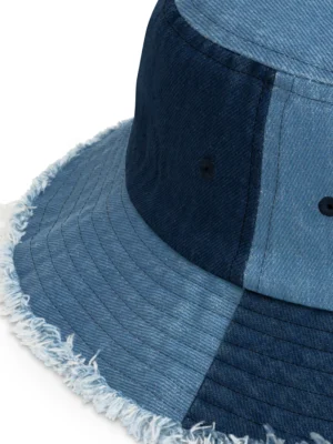 Wild Duo Colours Distressed Denim Bucket Hats – Navy