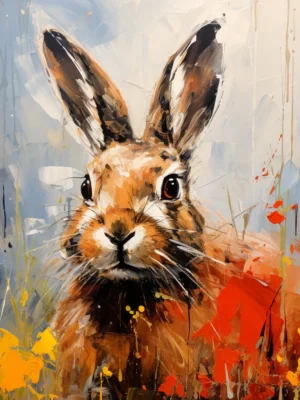 Wild-Rabbit-Oil-Painting-Printed-Bandana