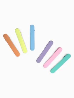 5cm Thin Round-Ended Pastel Hair Clips Set