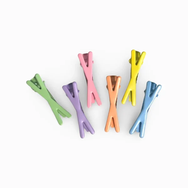 5cm X-shaped Pastel Hair Clips Set