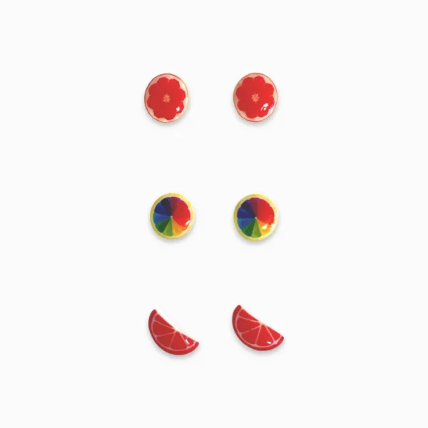 Colour Fest Red Fruits Sterling Silver Ear Studs