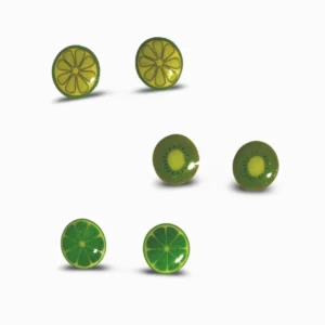 Green Fruits Sterling Silver Ear Studs