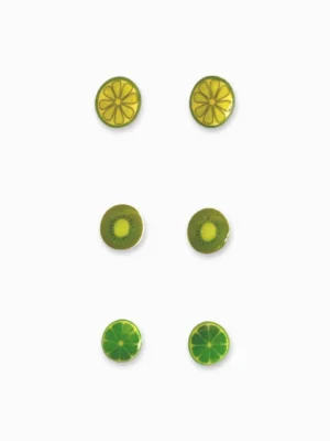 Green Fruits Sterling Silver Ear Studs