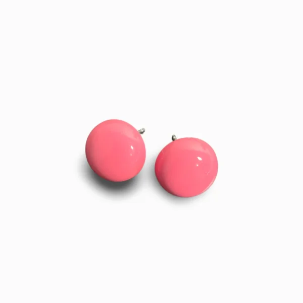 Pastel Colour Ear Studs - Berry Red