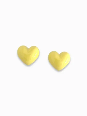 Pastel Heart Magnetic Ear Studs - Yellow