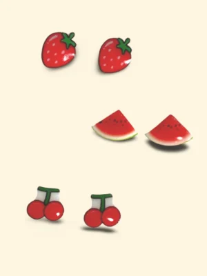 Red Fruits 2 Sterling Silver Ear Studs_2