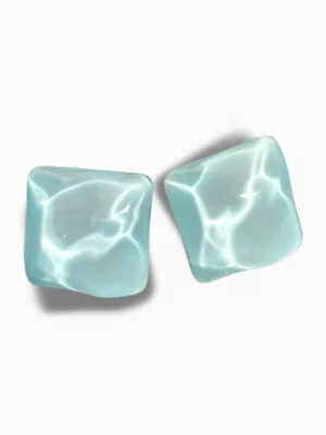 Water Pattern Ear Studs - Baby Blue