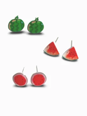 Watermelon Fever Sterling Silver Ear Studs_2