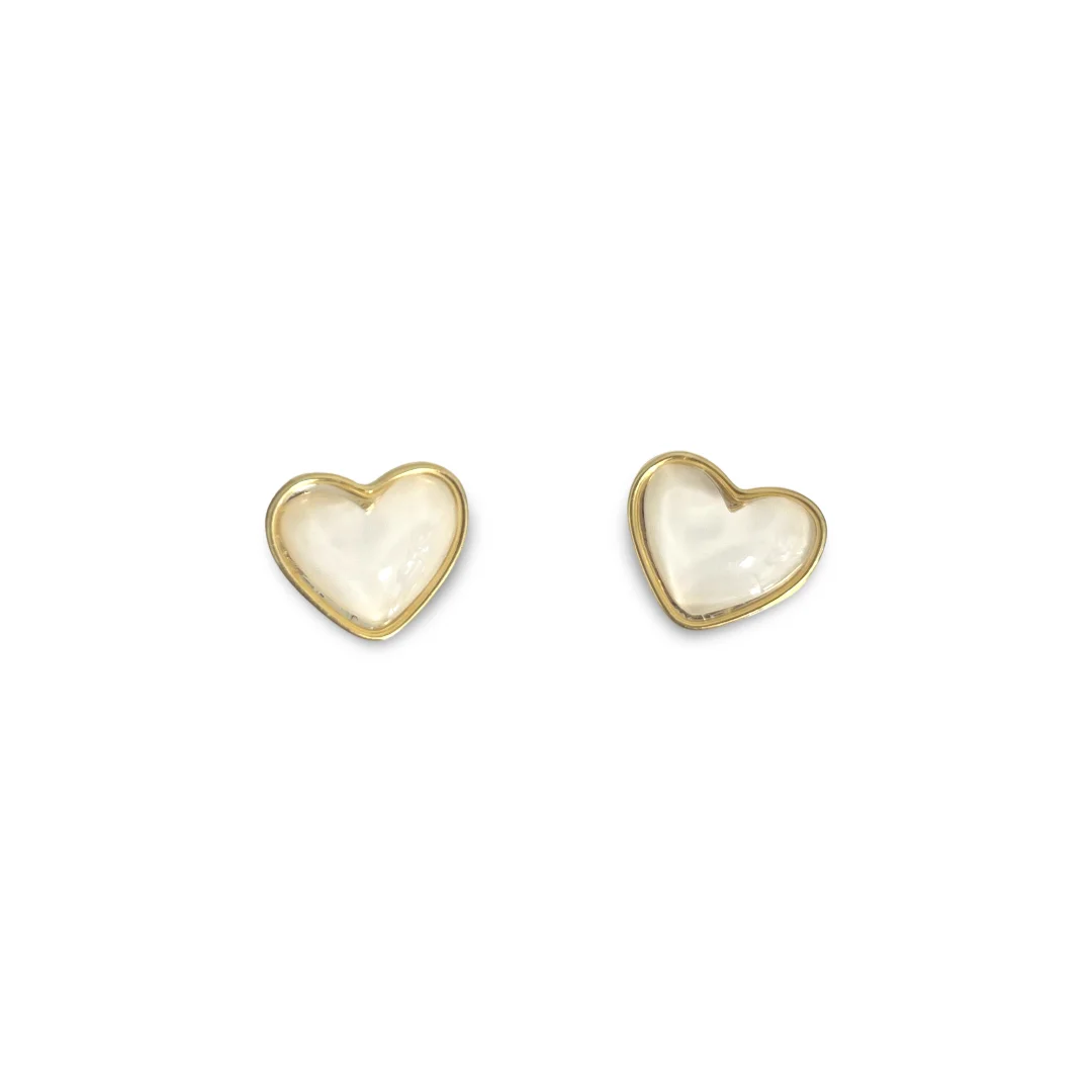Adorable Heart Sterling Silver Ear Studs