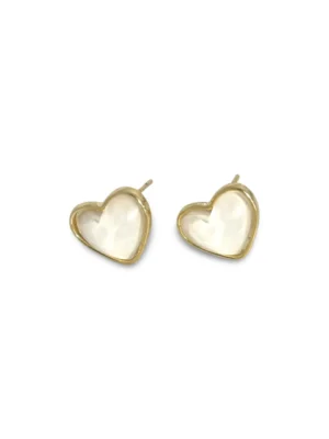 Adorable Heart Sterling Silver Ear Studs