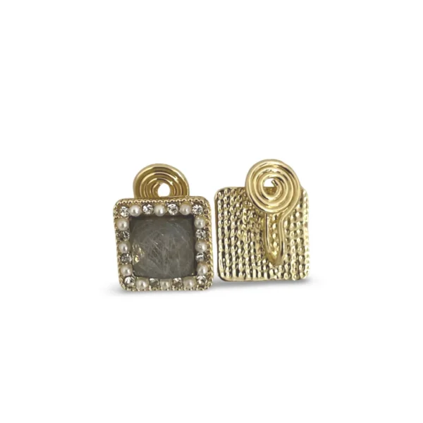 Black Cube Clip On Earrings