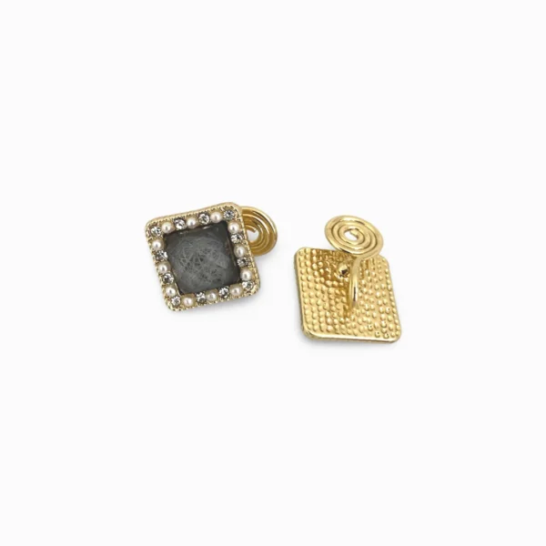 Black Cube Clip On Earrings