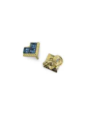 Blue Diamante Clip On Ear Studs