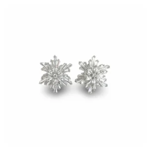 Diamante Snow Flask Clip-On Ear Studs