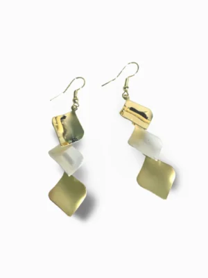 Gold and Silver Geometry Dangle Earrings