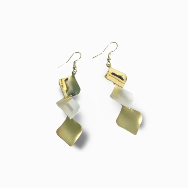 Gold and Silver Geometry Dangle Earrings