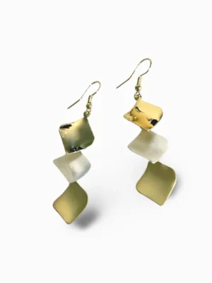 Gold and Silver Geometry Dangle Earrings