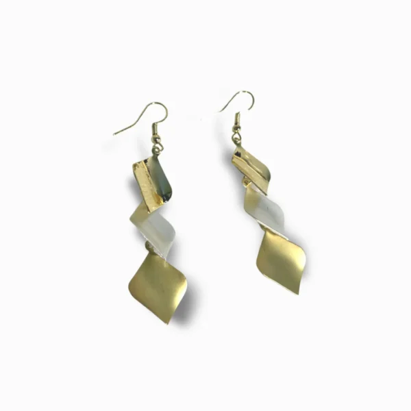 Gold and Silver Geometry Dangle Earrings