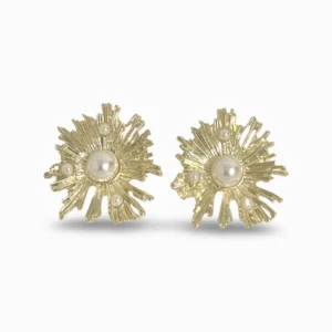 Golden Sun Flower Ear Studs