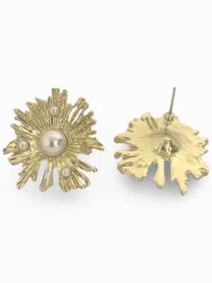 Golden Sun Flower Ear Studs