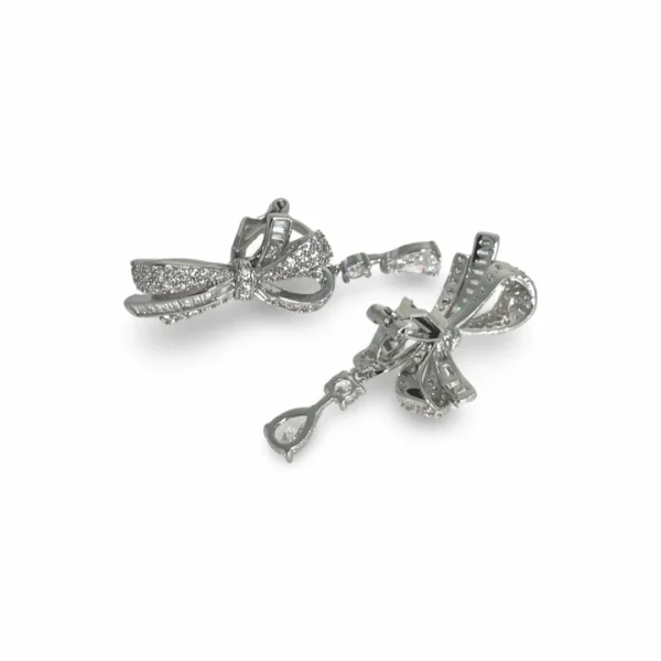 Huge Bow Tie Diamante Clip-On Earrings