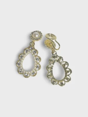 Lace Dangle Clip On Earrings