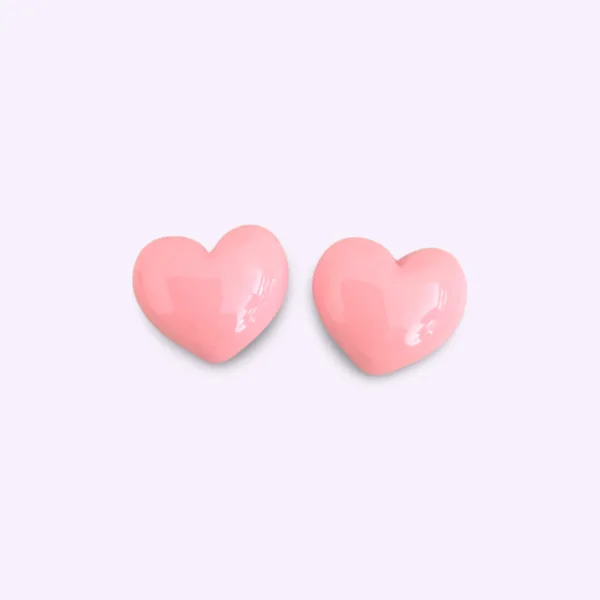 Little Heart Ear Studs - Pale Pink