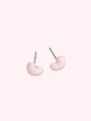 Minimalist Pink Heart Ear Studs