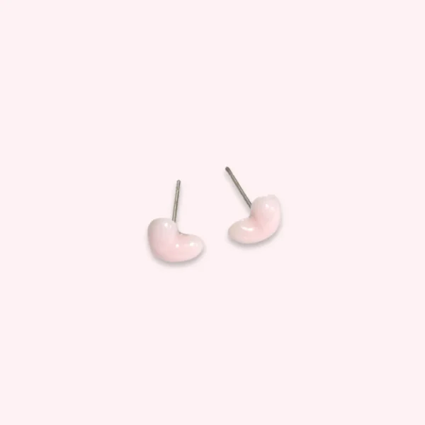 Minimalist Pink Heart Ear Studs