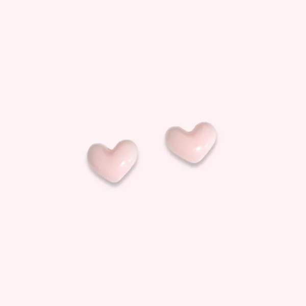 Minimalist Pink Heart Ear Studs