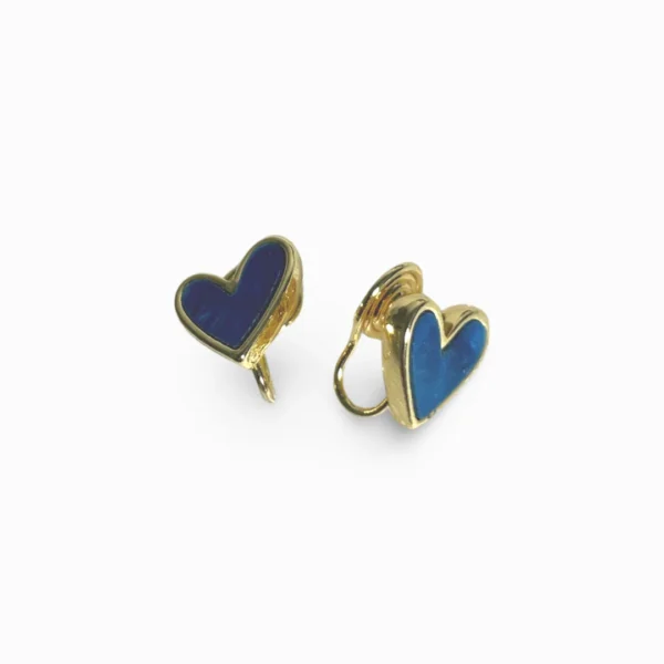 Ocean's Heart Clip On Earrings