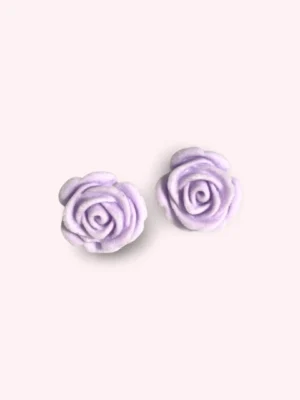 Pale Purple Rose Ear Studs