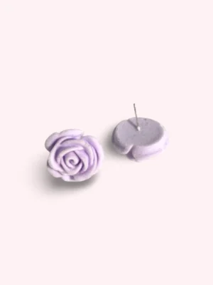 Pale Purple Rose Ear Studs