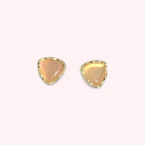 Pink Cat's Eye Ear Studs