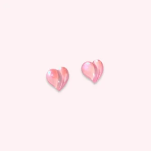 Pink Heart Ear Studs