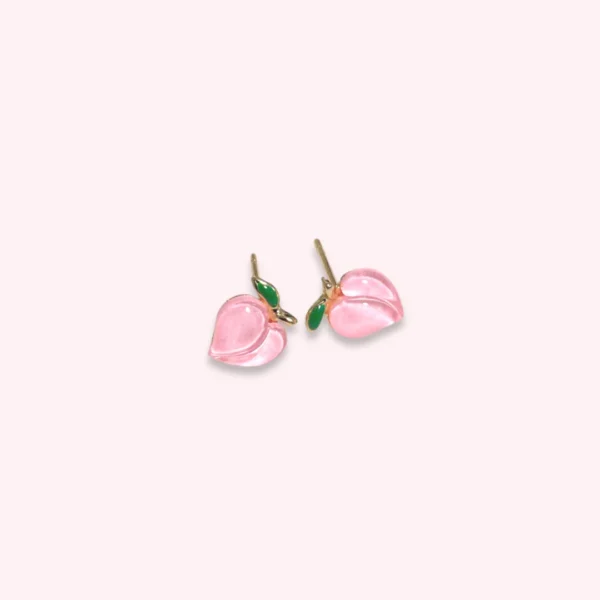 Pink Peach Ear Studs