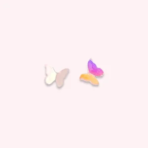 Radiant Pink Butterfly Ear Studs