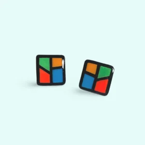 Summer Stacked Colour Cube Ear Studs