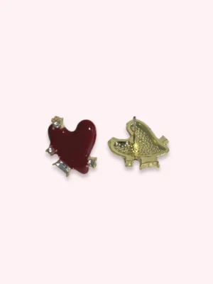 Valentine Heart Diamante Ear Studs