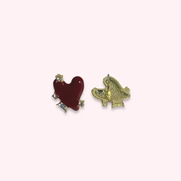 Valentine Heart Diamante Ear Studs