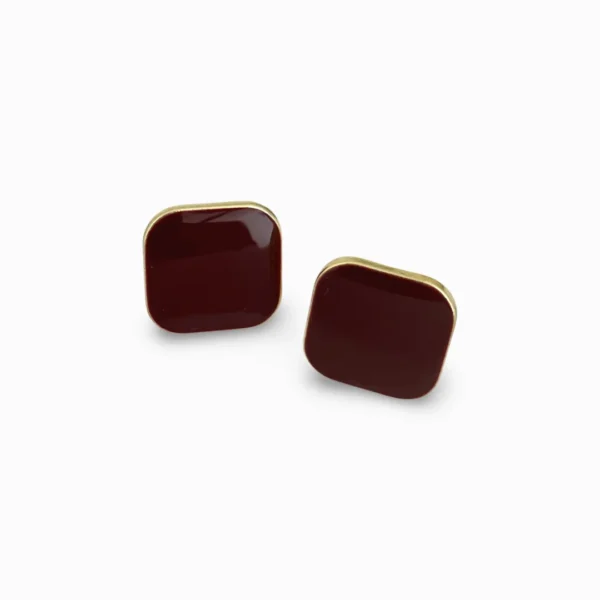 Simply Red Square Clip-On Ear Studs